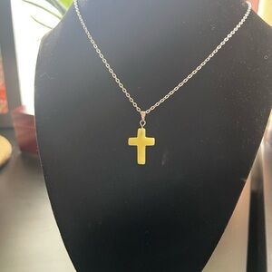 Stone cross necklace